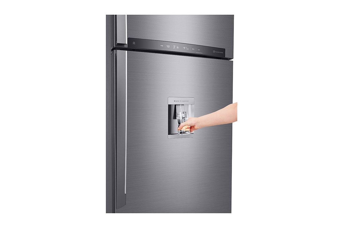 LG 471 L, Top Freezer Refrigerator with Door Cooling, LINEAR Cooling™ and HygieneFresh+™, GL-F502HLHN