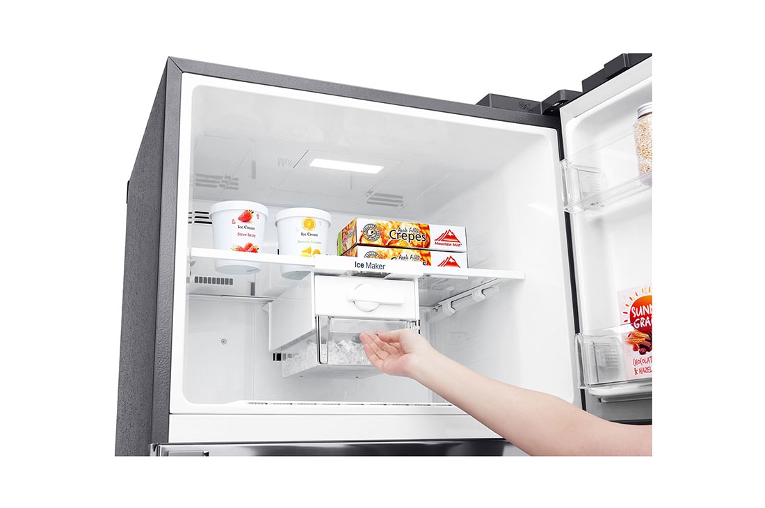 LG 444L, Silver, Top Freezer Refrigerator with Door Cooling, LINEAR Cooling™ and HygieneFresh+™, GL-H432HLHN-Freezer Detail, GL-H432HLHN, thumbnail 7