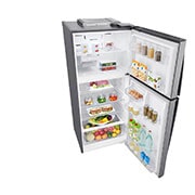 LG 444L, Silver, Top Freezer Refrigerator with Door Cooling, LINEAR Cooling™ and HygieneFresh+™, GL-H432HLHN-Top perspective open, GL-H432HLHN, thumbnail 9