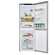 LG Net 306L Bottom Freezer 2 Doors Refrigerator with Smart Inverter Compressor, front open food, GC-B369NLJM, thumbnail 3