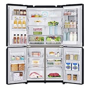 LG 889 Ltr, Instaview Door-in-Door, French Door Side by Side, LG GR-X31FMQH Front View Open, GR-X31FMQHL, thumbnail 4