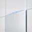 The top of the freezer is shown at an angle with two arrows pointing in toward the wall to indicate it is flush with the cabinets surrounding it.