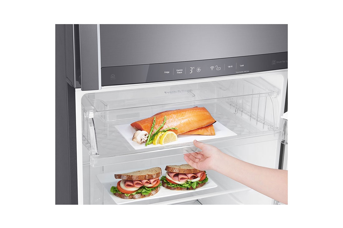 LG 444L, Silver, Top Freezer Refrigerator with Door Cooling, LINEAR Cooling™ and HygieneFresh+™, GL-H432HLHL-Fresh O zone, GL-H432HLHL, thumbnail 6