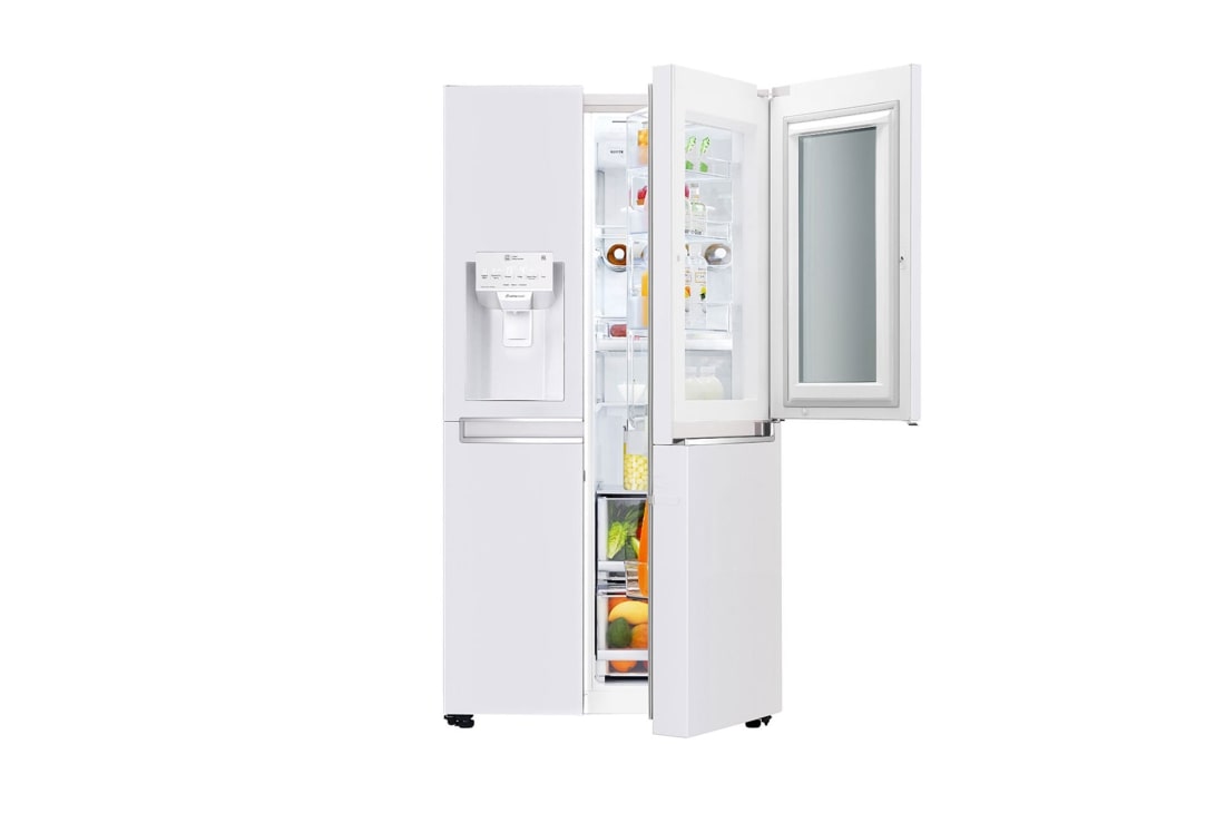 LG 601L Side by Side Refrigerator, InstaView Door-in-Door™, White, GC-X257CVVV, thumbnail 3