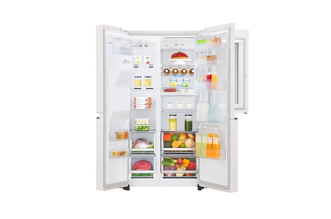 LG 601L Side by Side Refrigerator, InstaView Door-in-Door™, White, GC-X257CVVV, thumbnail 4