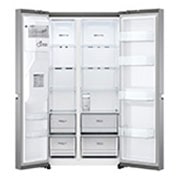 LG 674(L) | Side by Side Refrigerator |Smart Inverter Compressor | Multi Air Flow | Smart Diagnosis™, front door open without content , GC-L257SLRL, thumbnail 5