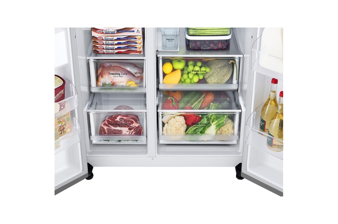 LG 674(L) | Side by Side Refrigerator |Smart Inverter Compressor | Multi Air Flow | Smart Diagnosis™, duct, GC-L257SLRL, thumbnail 6