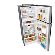 LG 438L Top Mount Freezer with Smart Inverter Compressor, Multi Air Flow, Top perspective open view with food stored, GL-C502HLCL, thumbnail 7