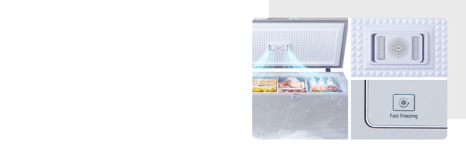 a refrigerator with strong cold air