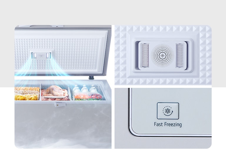 a refrigerator with strong cold air