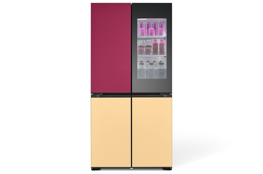 LG 671L , French Door, MoodUP® Refrigerators, Objet Collection, 3 Star, front on, GR-A24FDMMB
