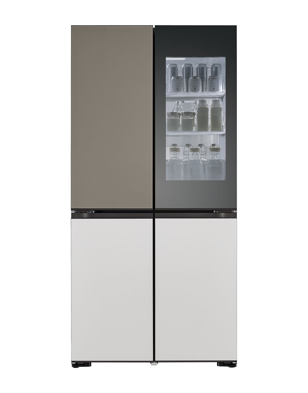 LG 671L , French Door, MoodUP® Refrigerators, Objet Collection, 3 Star, FrontOpen_FoldingShelf_Food, GR-A24FDMMB, thumbnail 3