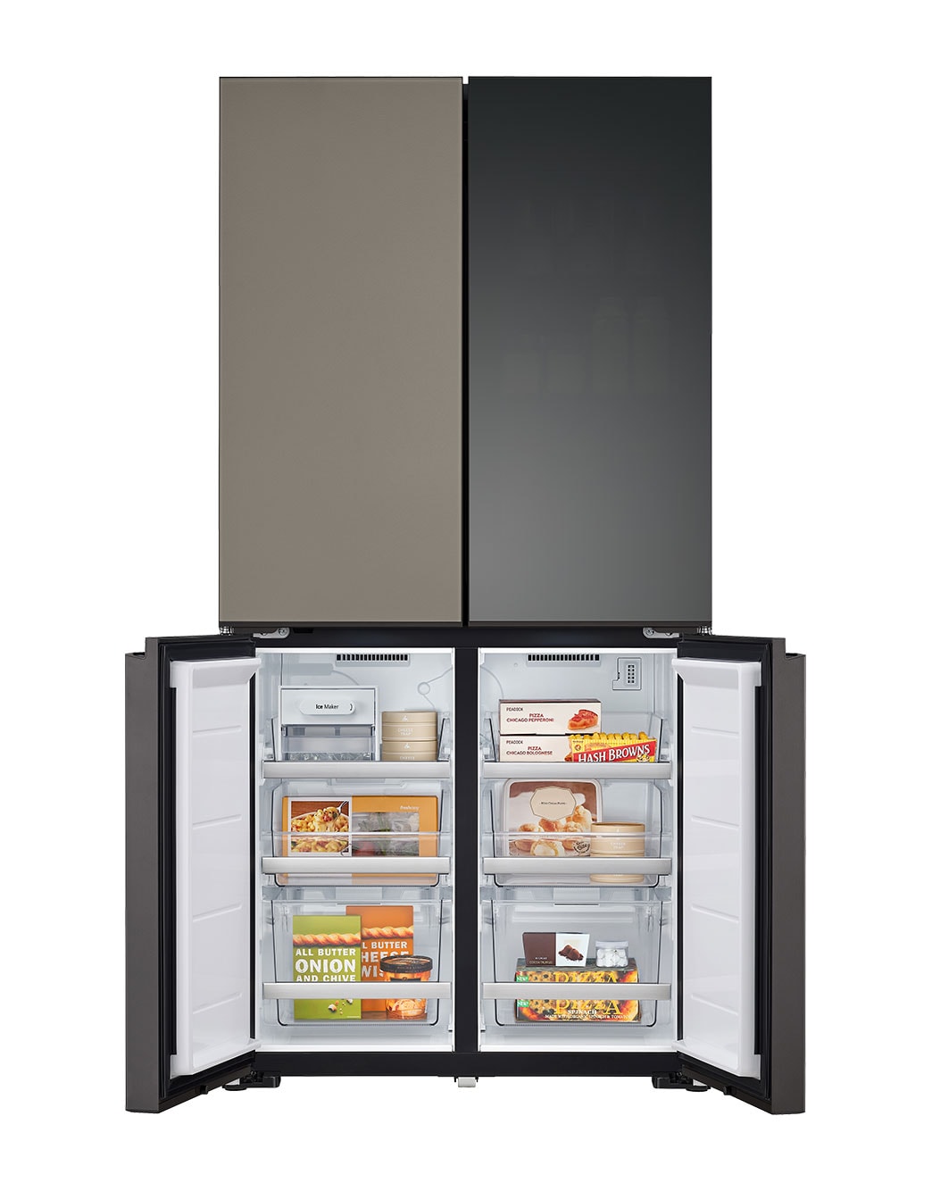 LG 671L , French Door, MoodUP® Refrigerators, Objet Collection, 3 Star, BigFreshZone+FreshTray2, GR-A24FDMMB, thumbnail 4