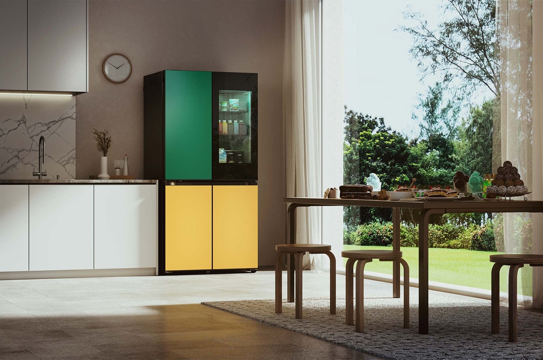 LG 671L , French Door, MoodUP® Refrigerators, Objet Collection, 3 Star, lifestyle image, GR-A24FDMMB, thumbnail 16