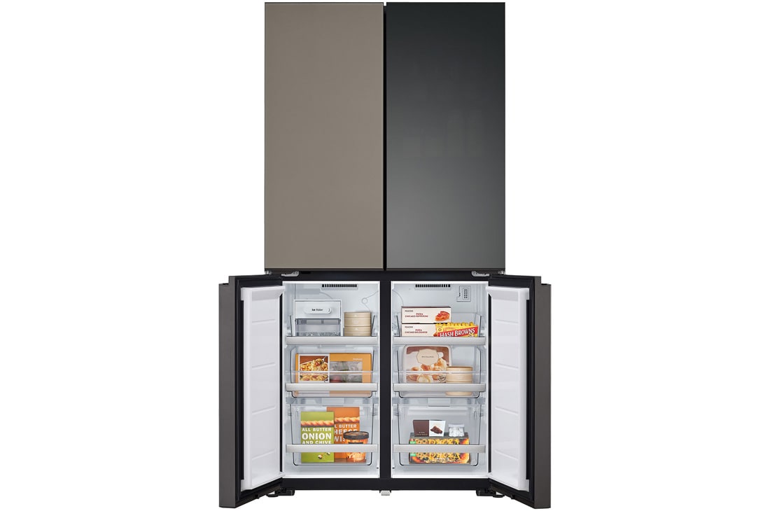 LG 671L , French Door, MoodUP® Refrigerators, Objet Collection, 3 Star, BigFreshZone+FreshTray2, GR-A24FDMMB, thumbnail 4