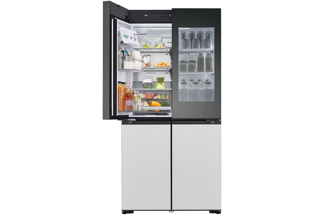 LG 671L , French Door, MoodUP® Refrigerators, Objet Collection, 3 Star, left_On_Food, GR-A24FDMMB, thumbnail 6