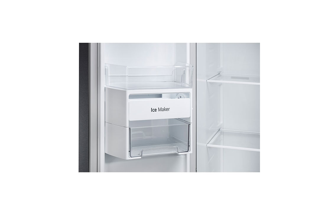 LG 674L Side-by-Side Refrigerator with Multi Air Flow, Multi Digital Sensors, Smart Diagnosis™, Matte Black Finish, 3-Star, Icetray view1, GC-B257KQJW, thumbnail 4