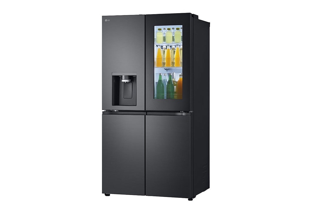 LG Black Glass InstaView, French Door Fridge, Essence Black Steel, Right Side Food view, GC-X24FFCAB, thumbnail 13