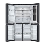 LG Black Glass InstaView, French Door Fridge, Essence Black Steel, Front Open View, GC-X24FFCAB, thumbnail 3