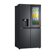 LG Black Glass InstaView, French Door Fridge, Essence Black Steel, Left Side Food View, GC-X24FFCAB, thumbnail 12
