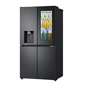 LG Black Glass InstaView, French Door Fridge, Essence Black Steel, Right Side Food view, GC-X24FFCAB, thumbnail 13