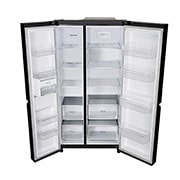 LG 674L Side-by-Side Refrigerator with Hygiene Fresh+™, DoorCooling+™, Smart Diagnosis™, Ebony Sheen Finish, 3-Star, top perspective view, GC-B257SGWL, thumbnail 8