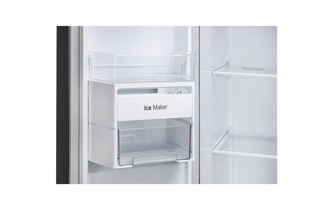LG 674L Side-by-Side Refrigerator with Hygiene Fresh+™, DoorCooling+™, Smart Diagnosis™, Ebony Sheen Finish, 3-Star, freezer, GC-B257SGWL, thumbnail 4