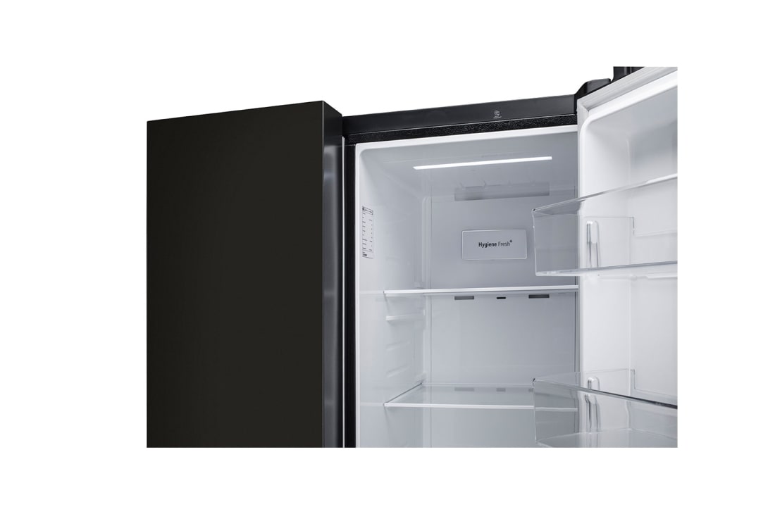 LG 674L Side-by-Side Refrigerator with Hygiene Fresh+™, DoorCooling+™, Smart Diagnosis™, Ebony Sheen Finish, 3-Star, top freezer, GC-B257SGWL, thumbnail 6