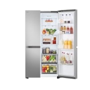 LG 674L Side-by-Side Refrigerator with Hygiene Fresh+™, DoorCooling+™, Smart Diagnosis™, Urban Steel Finish, 3-Star, right view food, GC-B257KLJW, thumbnail 7