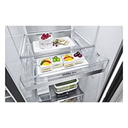 LG 674L Side-by-Side Fridge with UVnano® Water Dispenser in Matte Black Finish, GC-L257KLKW, thumbnail 6