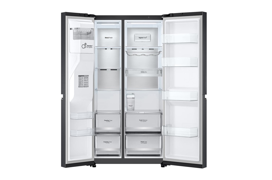 LG 674L Side-by-Side Fridge with UVnano® Water Dispenser in Matte Black Finish, GC-L257KLKW, thumbnail 3
