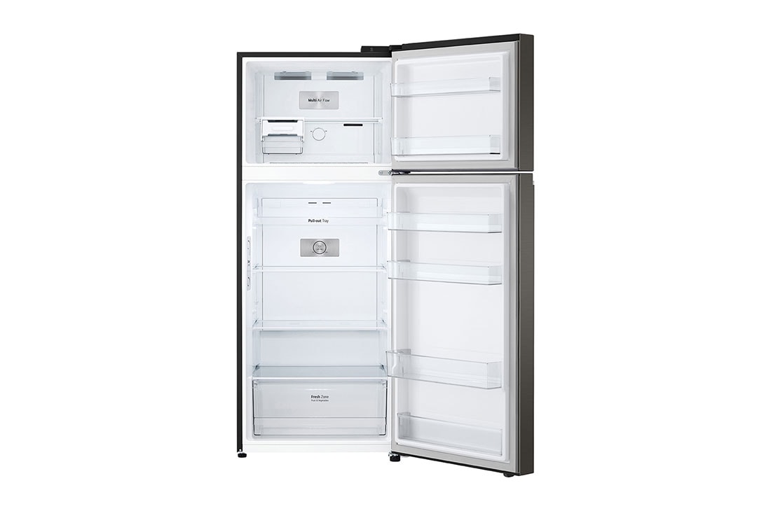 LG 330(L) | Top Freezer Refrigerator |Smart Inverter Compressor | LinearCooling™ | DoorCooling+™, front open view, GN-B312PFJB, thumbnail 12