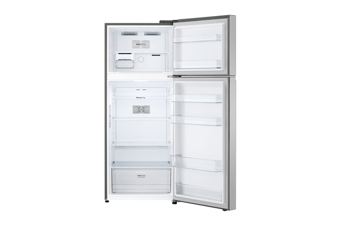 LG 423 (L) | Top Freezer Refrigerator | Smart Inverter Compressor | LinearCooling™ | DoorCooling+™ | Auto ice maker , front open view, GN-F392PFAK, thumbnail 12