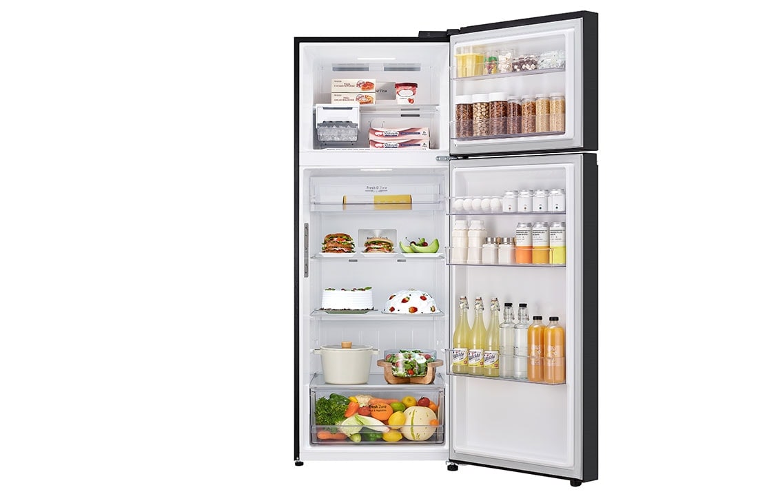 LG 473L Top Freezer Fridge in Essence Matt Black | Auto ice maker, GN-F452PFAQ, thumbnail 2
