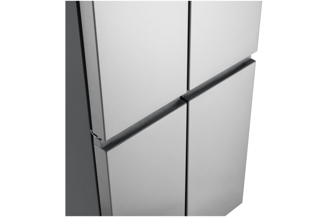 LG 400L Multi-Door Refrigerator prime silver, LG multi door refrigerator Prime Silver recessed handle detail on lower doors, GCFB41FPLAM, thumbnail 13