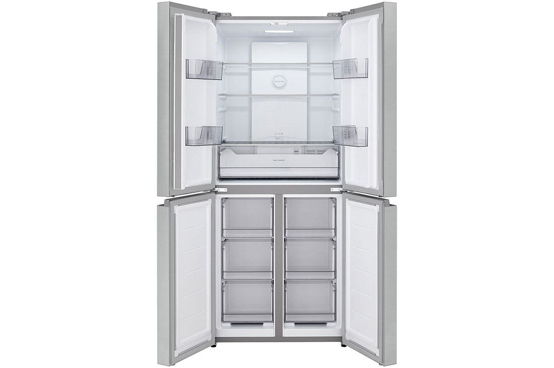 LG 400L Multi-Door Refrigerator prime silver, lg multi door refrigerator open door view, GCFB41FPLAM, thumbnail 2