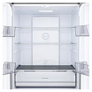 LG 400L Multi-Door Refrigerator prime silver, lg multi door refrigerator top compartment open view, GCFB41FPLAM, thumbnail 3