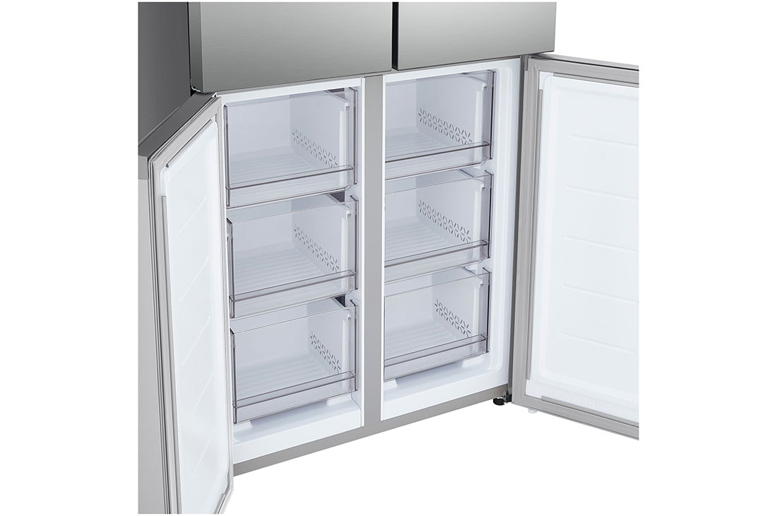 LG 400L Multi-Door Refrigerator prime silver, lg multi door refrigerator bottom freezer view, GCFB41FPLAM, thumbnail 5