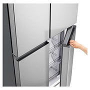 LG 400L Multi-Door Refrigerator prime silver, lg multi door refrigerator handle detail view, GCFB41FPLAM, thumbnail 6