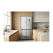 LG 502L Multi-Door Refrigerator prime silver, LG multi door refrigerator Prime Silver installed in a modern kitchen interior, GCFB48FPLAM, thumbnail 15
