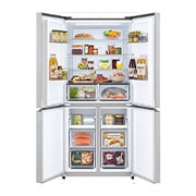 LG 502L Multi-Door Refrigerator prime silver, LG multi door refrigerator Prime Silver fully stocked interior with organized food storage, GCFB48FPLAM, thumbnail 2