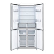 LG 502L Multi-Door Refrigerator prime silver, LG multi door refrigerator Prime Silver with all doors open showing full fridge and freezer layout, GCFB48FPLAM, thumbnail 3