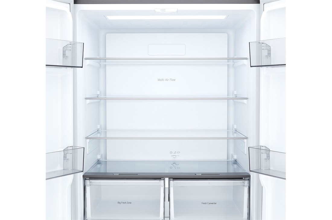 LG 502L Multi-Door Refrigerator prime silver, LG multi door refrigerator Prime Silver refrigerator compartment with adjustable shelves, GCFB48FPLAM, thumbnail 4