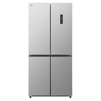 LG multi door refrigerator in Prime Silver front view with flat modern design