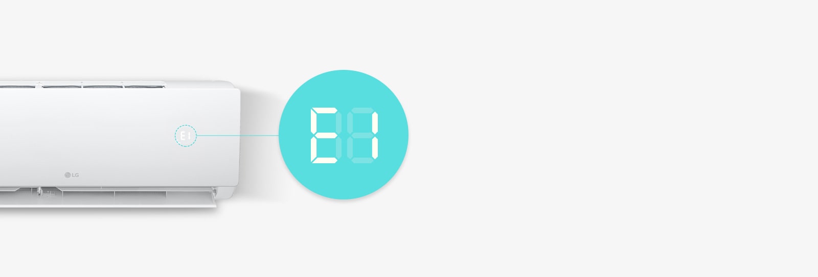 Smart LED shows error code 'E1'.