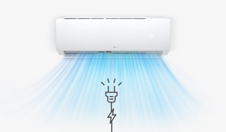 If power is back on, the air conditioner restart by previous setting.