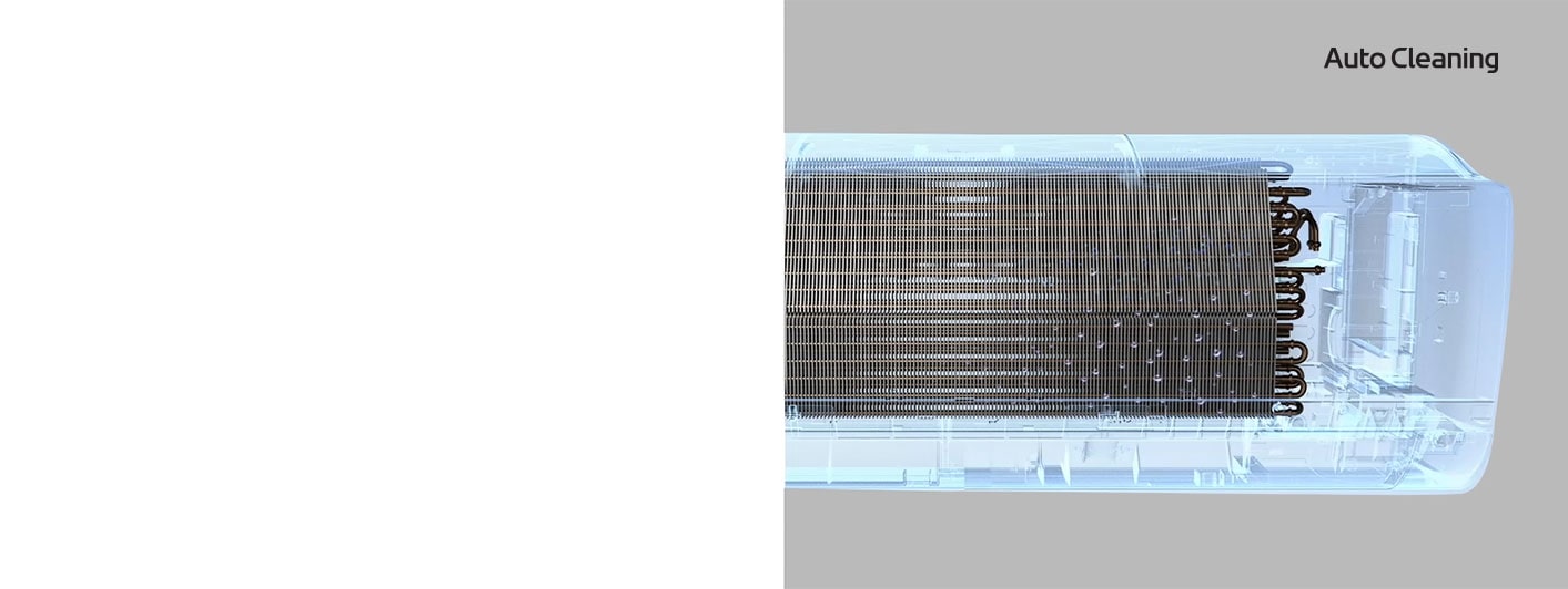 The moisture in the heat exchanger of the air conditioner disappears.