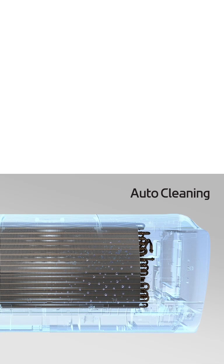 The moisture in the heat exchanger of the air conditioner disappears.