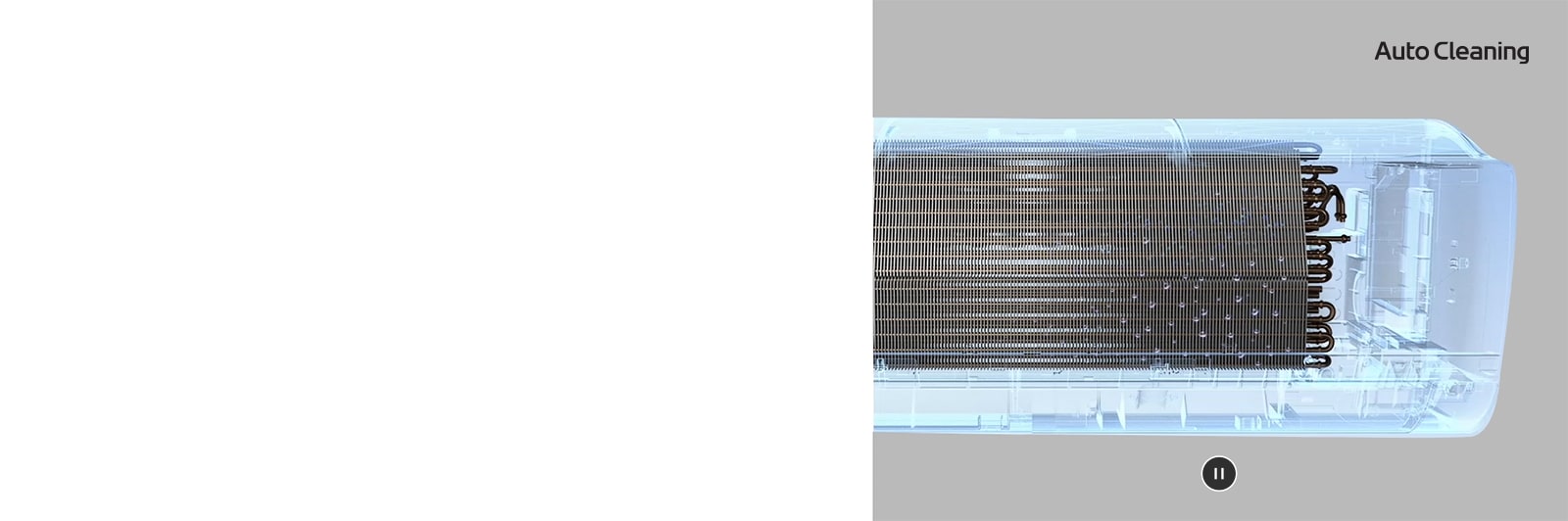 The moisture in the heat exchanger of the air conditioner disappears.