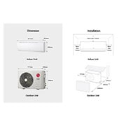 LG  LG JETCOOL 1HP Split AC | Eco-friendly, Demensions&Installation, s4-c09TZAAA, thumbnail 13